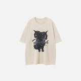 ゴシック猫ルーズTシャツ