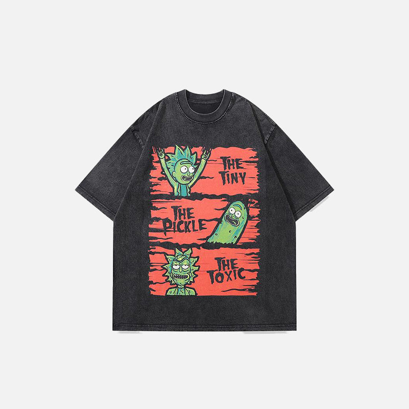 Locker geschnittenes T-Shirt mit Toxic Rick-Print