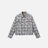Loose Plaid Tie-Dye Jacket