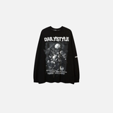 フローラルグラフィティプリント長袖Tシャツ