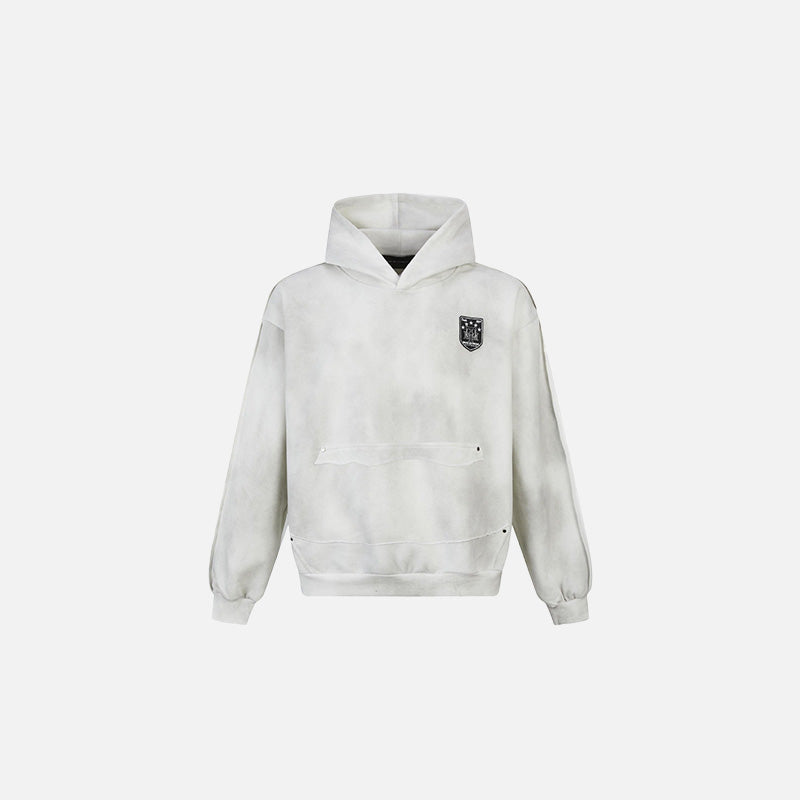 Y2K Washed Shield Emblem Hoodie