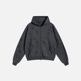 Y2K Torn Tracks Zip-up Hoodie