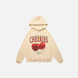 "Fruit Code" Cherries Print Hoodie