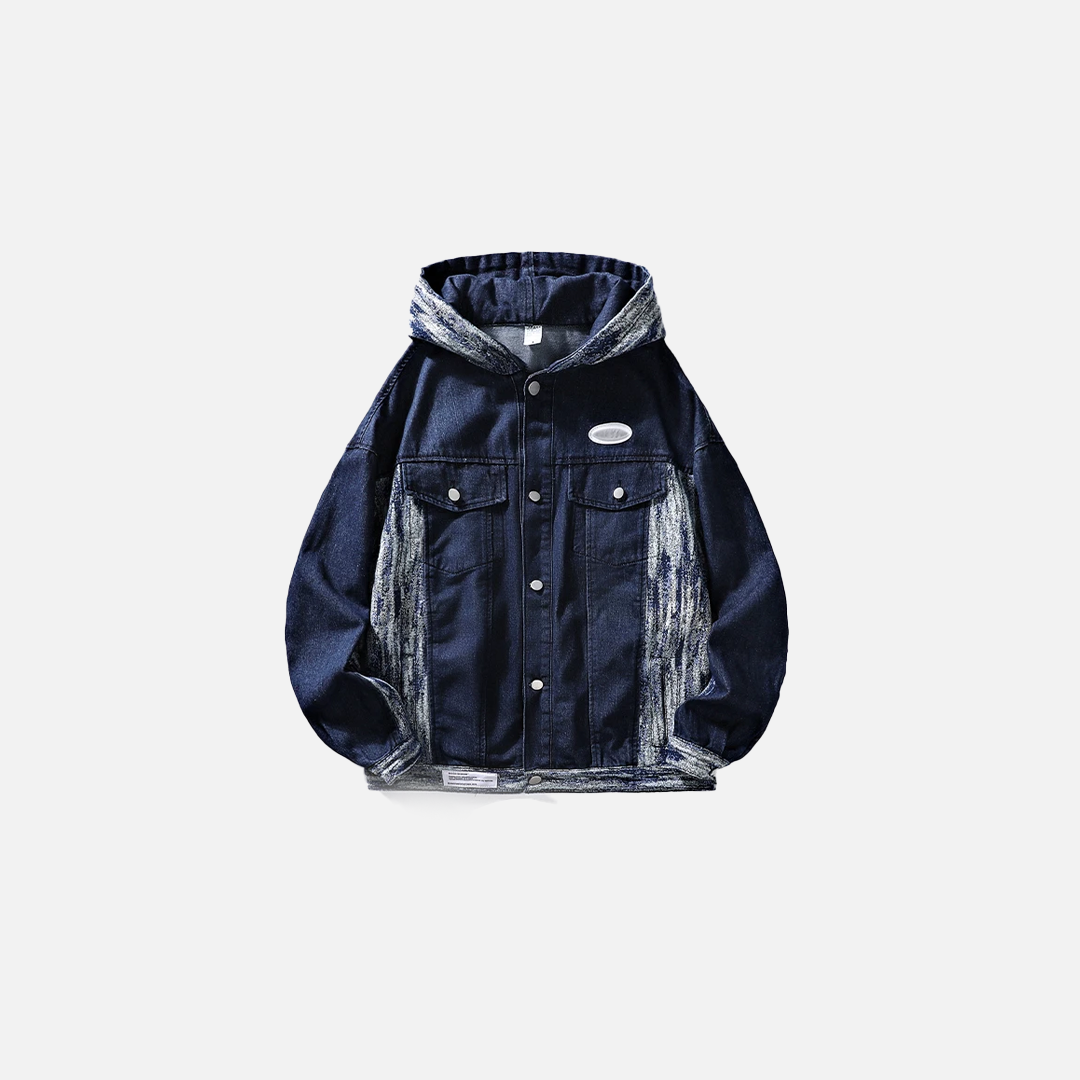 American Retro Spliced Denim Jacket