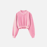Sweat-shirt court en polaire pour femme
