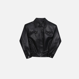 Stilvolle amerikanische Biker-Lederjacke aus PU-Leder mit Reißverschluss