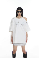 T-Shirt mit Metalllogo 