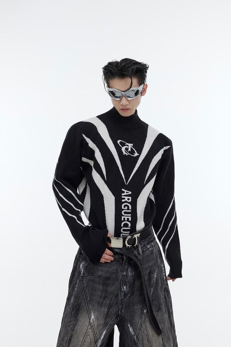 Rollkragenpullover mit Logo 