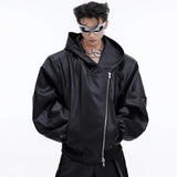 Oversize-Jacke aus PU-Leder 