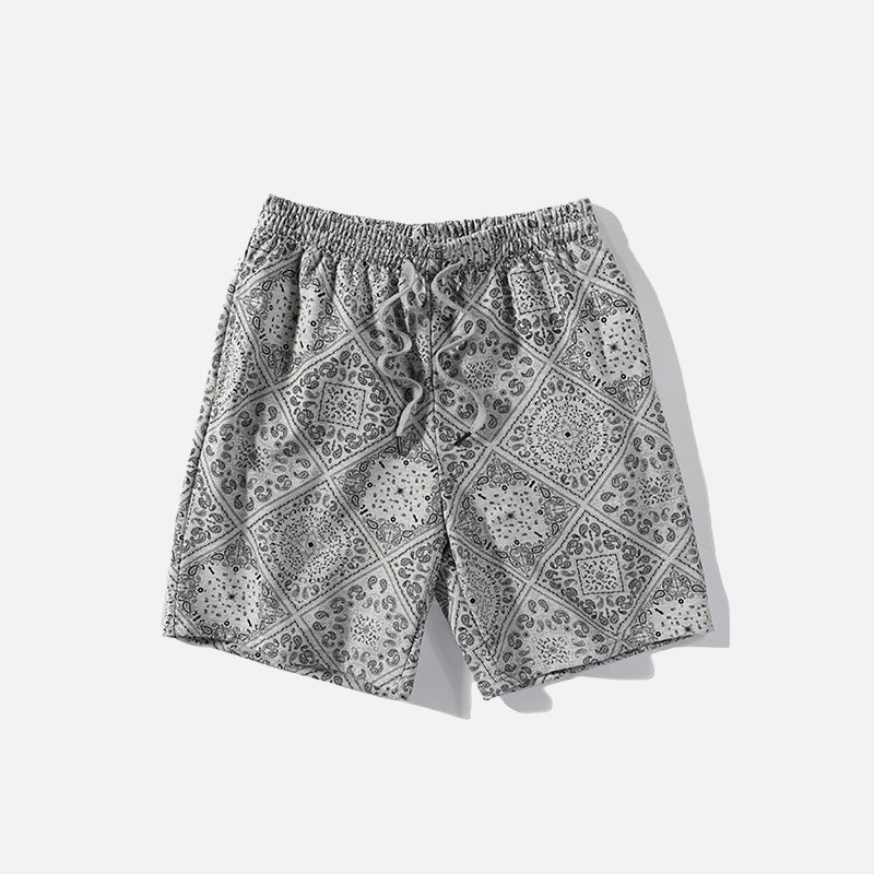 Plaid Elastic-waist Shorts