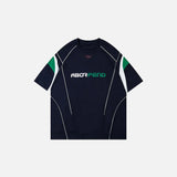 Gestreiftes T-Shirt mit Farbblockmuster