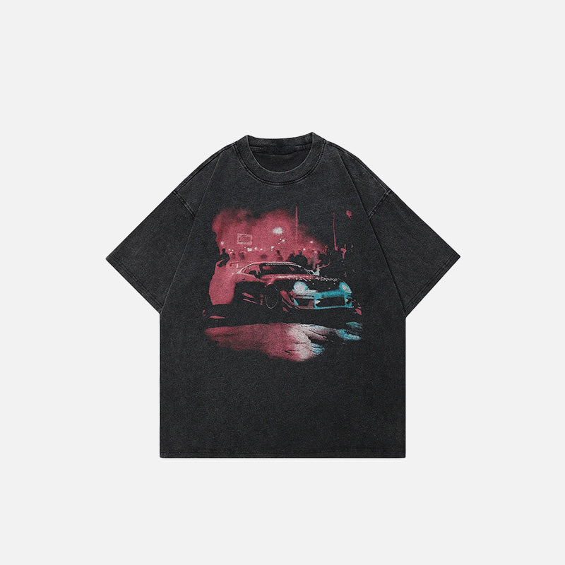 Y2K Washed Racing Car T-Shirt