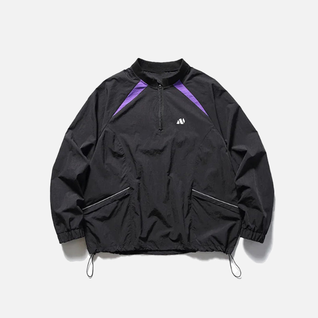 Sporty Half-Zip Windbreaker Jacket