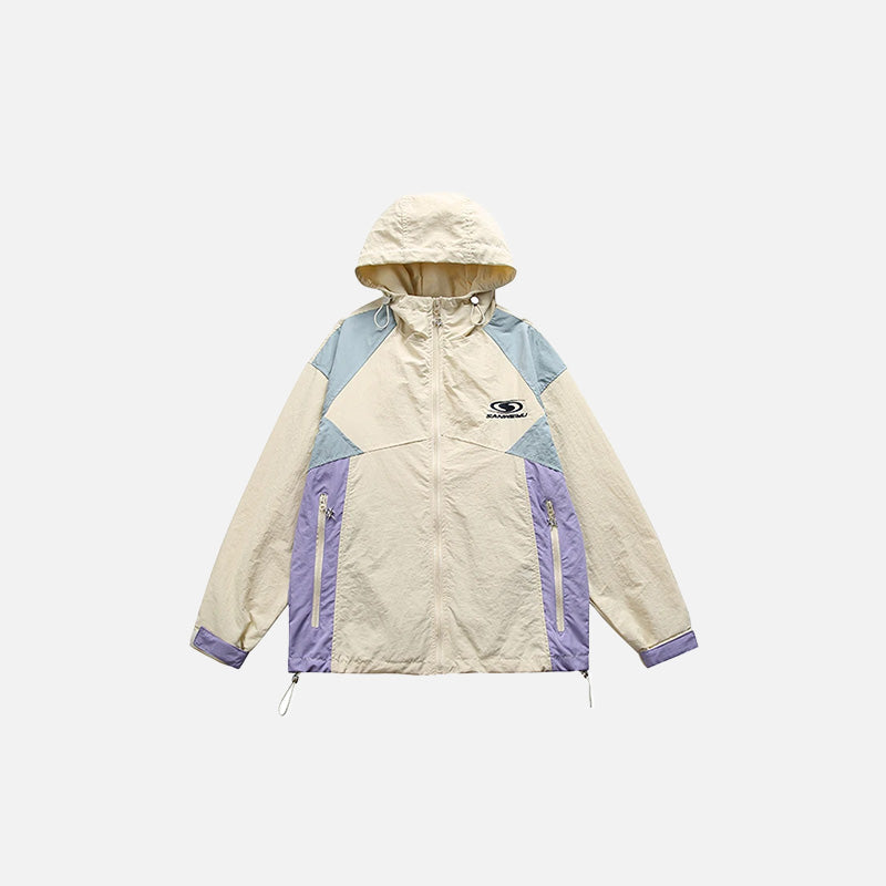 Patchwork Windbreaker Jacket