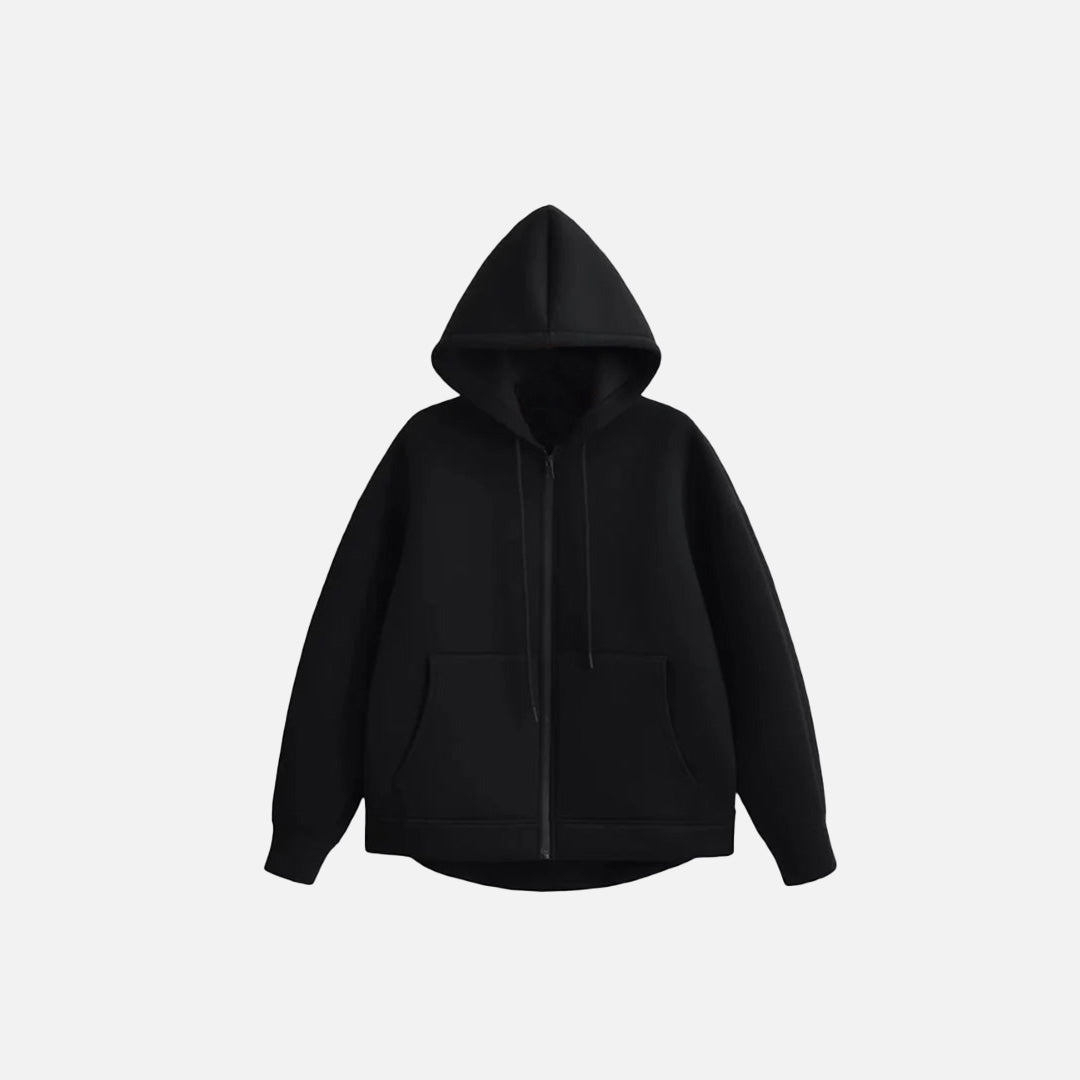 Thick Solid Zip-Up Hoodie