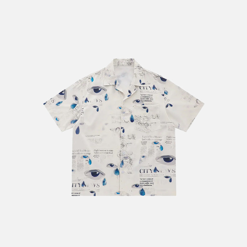 Chemise ample à imprimé œil Y2K