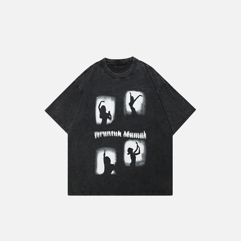 Blurring Washed Relaxed Dance T-shirt