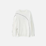 Ripped White Stitches Sweater