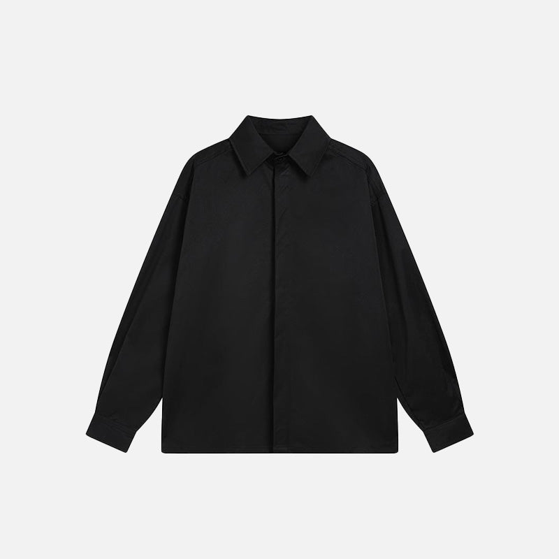 Chemise décontractée ample de couleur unie