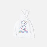 レトログラフィティクマプリントフーディー