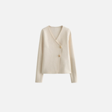 Elegante elfenbeinfarbene Strickjacke für Damen