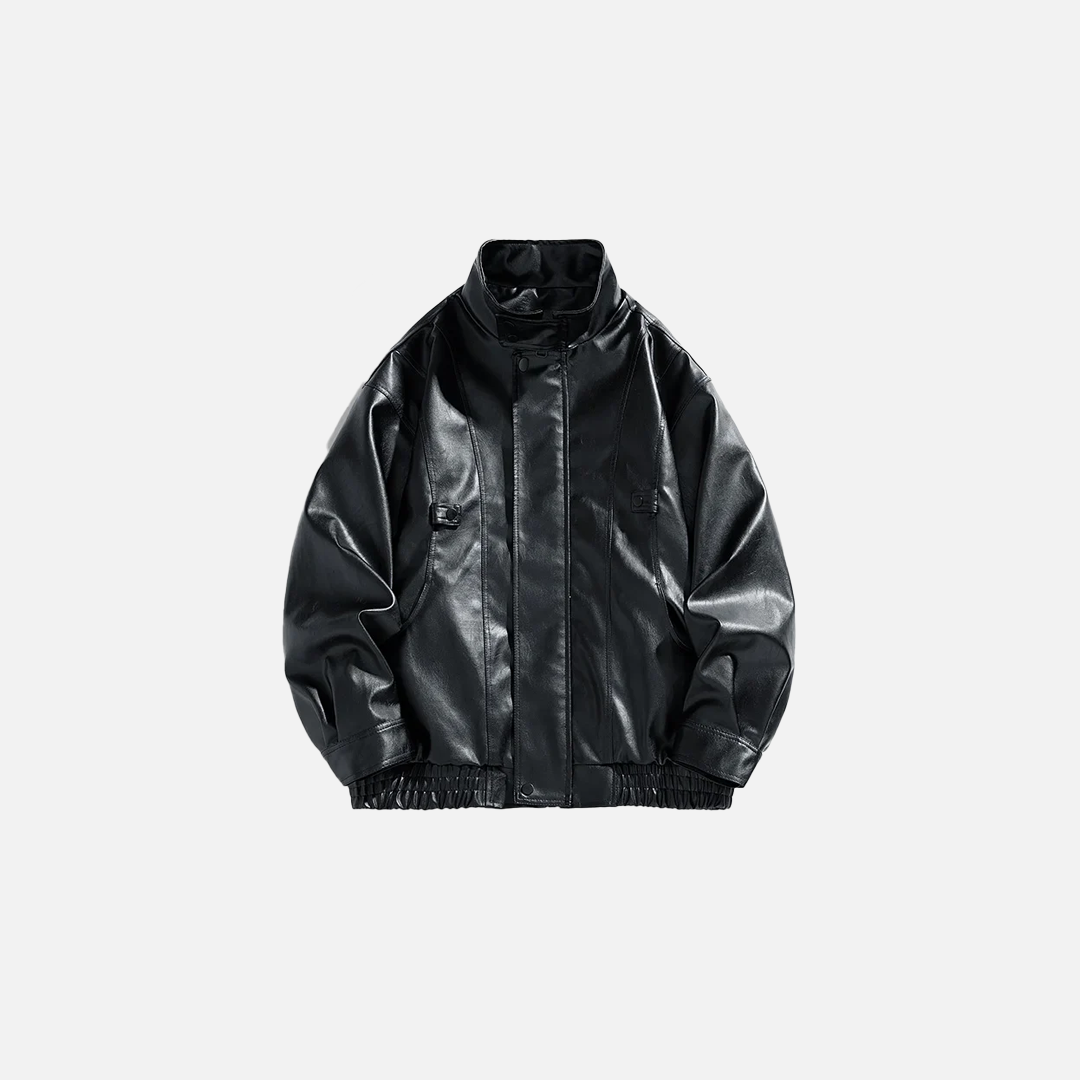Retro-Motorradlederjacke