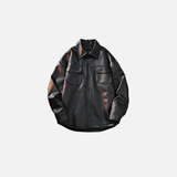 Stilvolle lange Lederjacke für Herren
