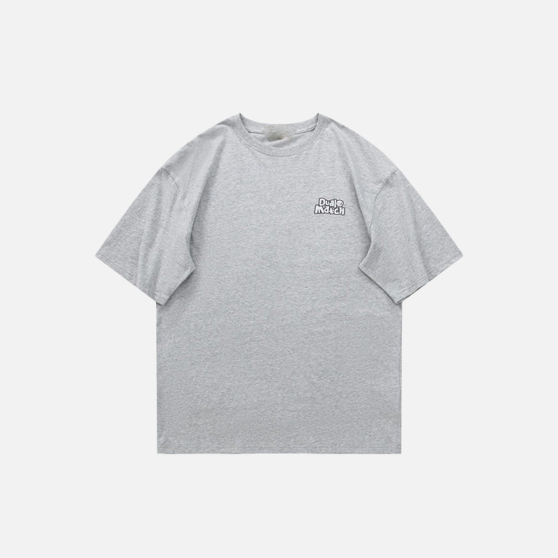 Lockeres Kurzarm-T-Shirt mit Motivaufdruck