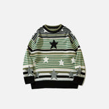Vintage-Strickpullover mit Streifen und Sternen