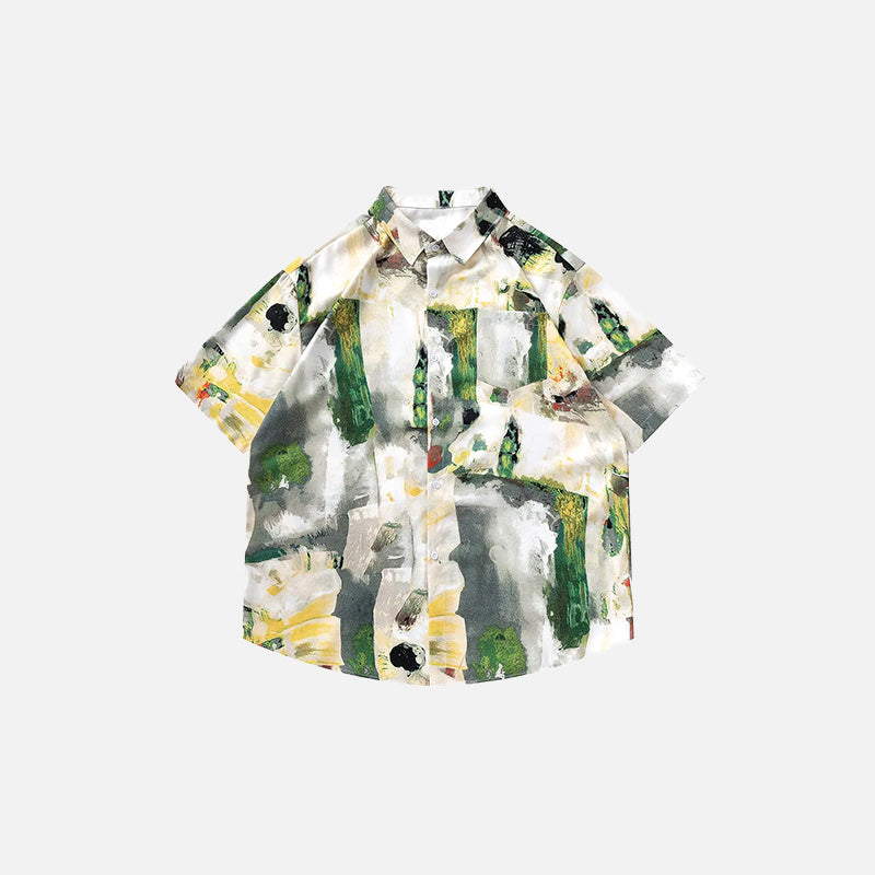 Abstract Brushstroke Art Print Shirt