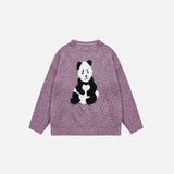 Loose Panda Knitted Fuzzy Sweater