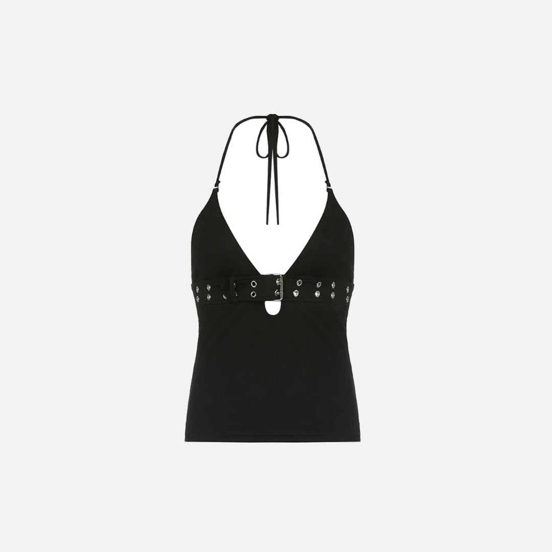 Haut dos nu à ceinture pour femme style années 2000