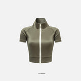 Y2K Damen-Crop-Top mit Reißverschluss