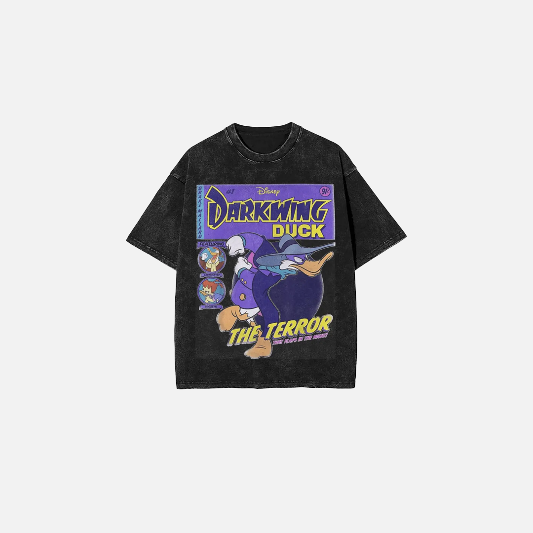 T-shirt rétro en coton délavé Darkwing Duck