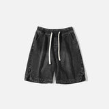 Washed Sports Denim Shorts