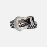 Rhinestone Leather Y2K Belt