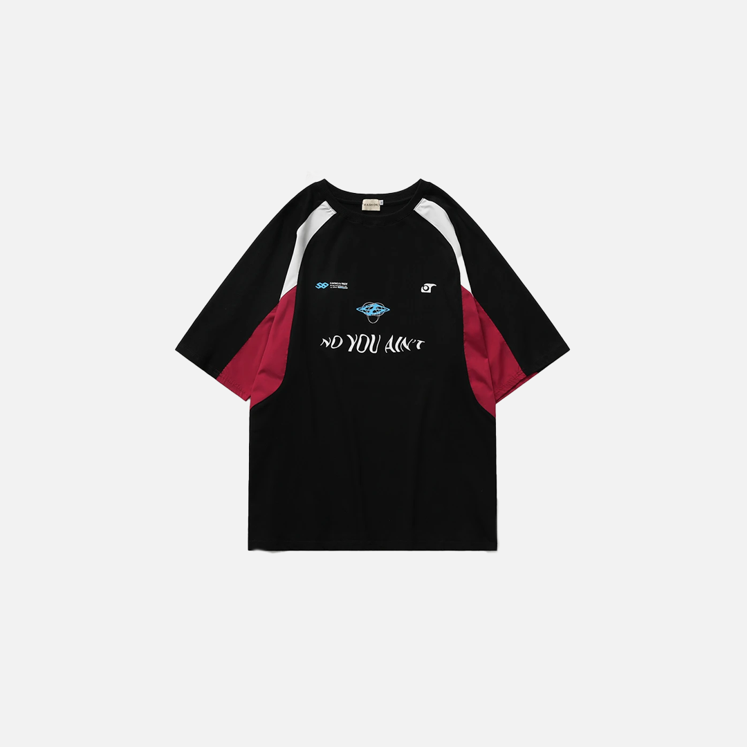 T-Shirt mit kontrastierendem Buchstabenprint und Rundhalsausschnitt