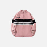 Striped Zip-Up Sweater