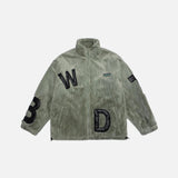 Cozy Letter Patch Fleece Jacket