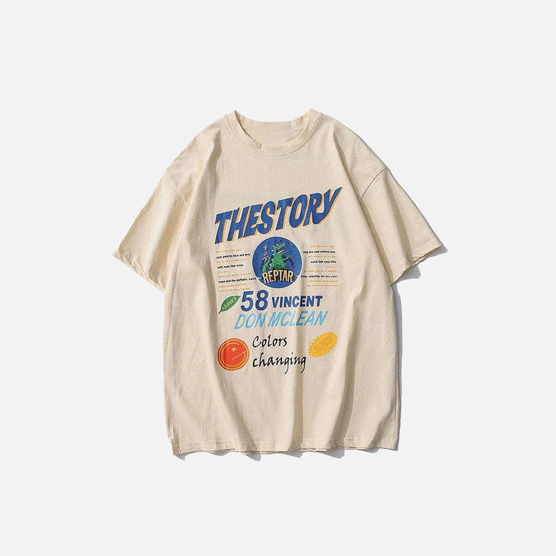 Vintage Letter Printing Oversized T-shirt