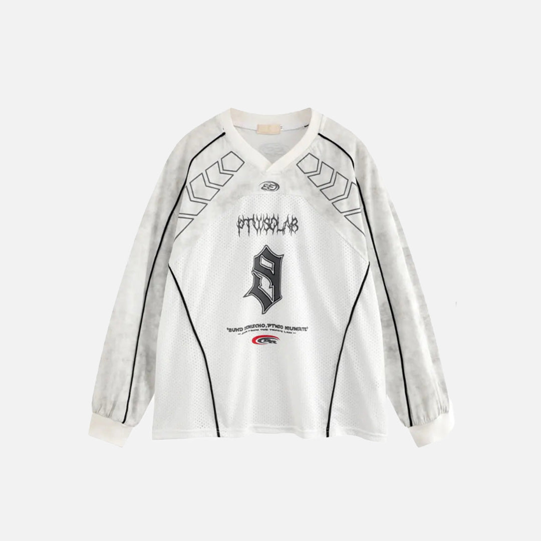 Geometric Pattern Long-Sleeve T-shirt