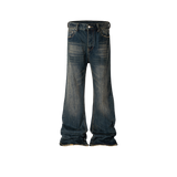 Slub Textured Washed Jeans