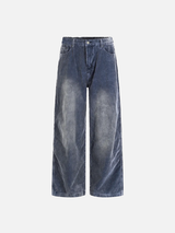 Retro Corduroy Casual Washed Wide Leg Pants