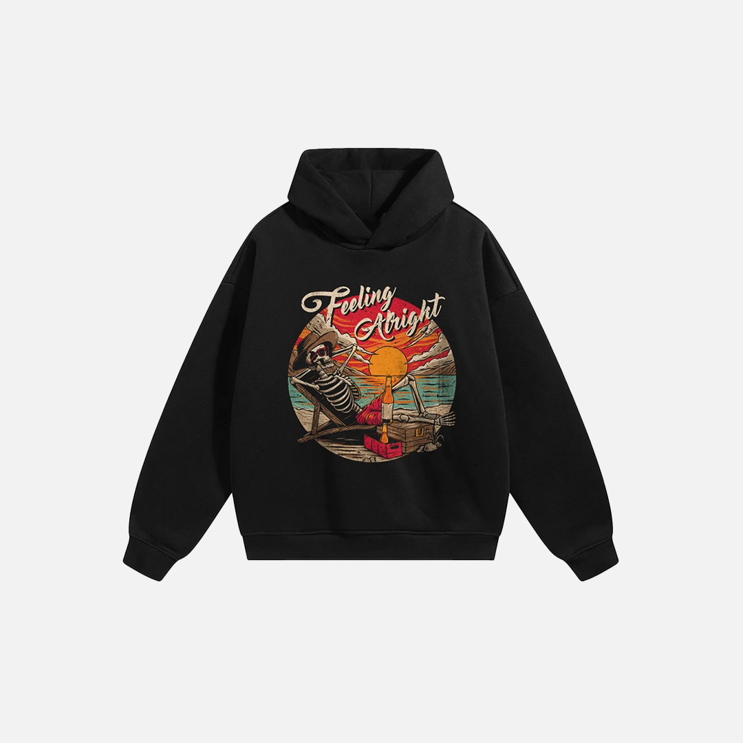 Y2K Skull Skeleton Funny Graphic Casual Hoodie