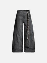 Y2K Wasteland Style Wide Leg Cargo Pants
