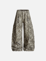 Streetwear Punk Leopard Print Wide Leg Pants