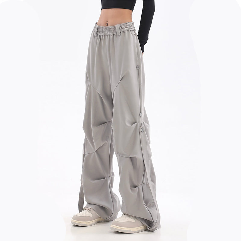 Plissierte Jogginghose mit weitem Bein