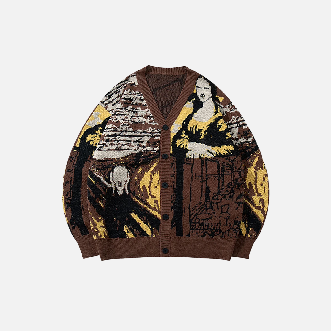 Leichte, übergroße Vintage-Strickjacke im klassischen Stil