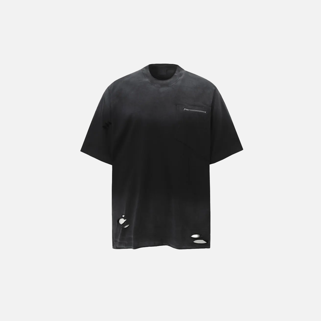 Lässiges, lässiges T-Shirt im Used-Look mit Batikmuster und Rissen