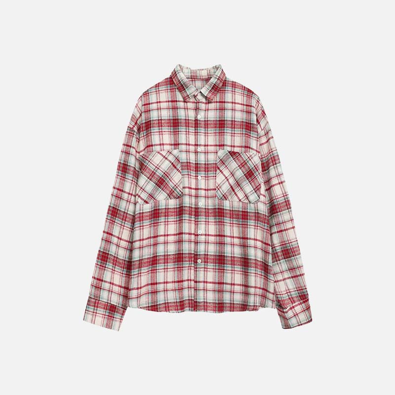Chemise en coton à carreaux colorés pour femme, style streetwear tendance